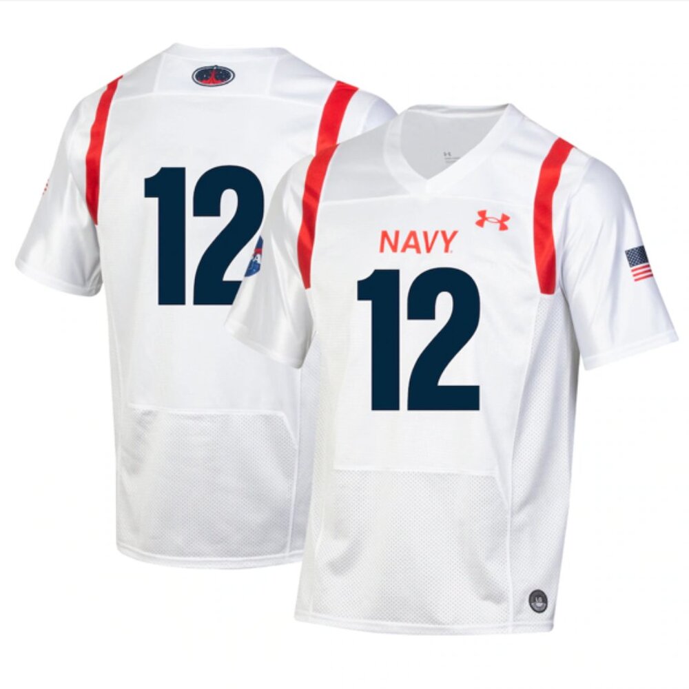 Navy Midshipmen Under Armour '22 NASA Special Games Football Jersey White XL NWT